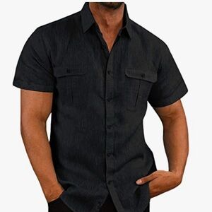Classic Black Button Down Shirt for Men
